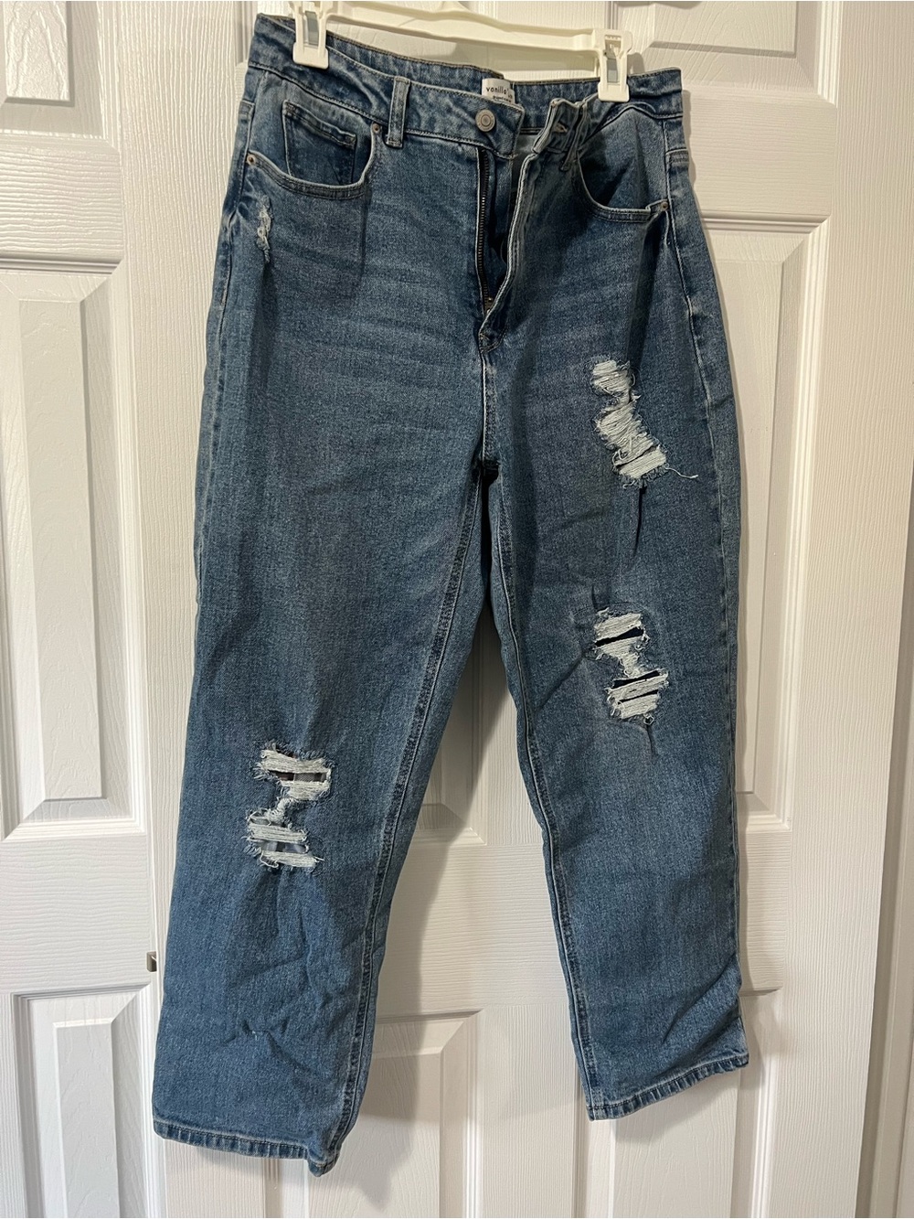 Distressed Blue Jeans